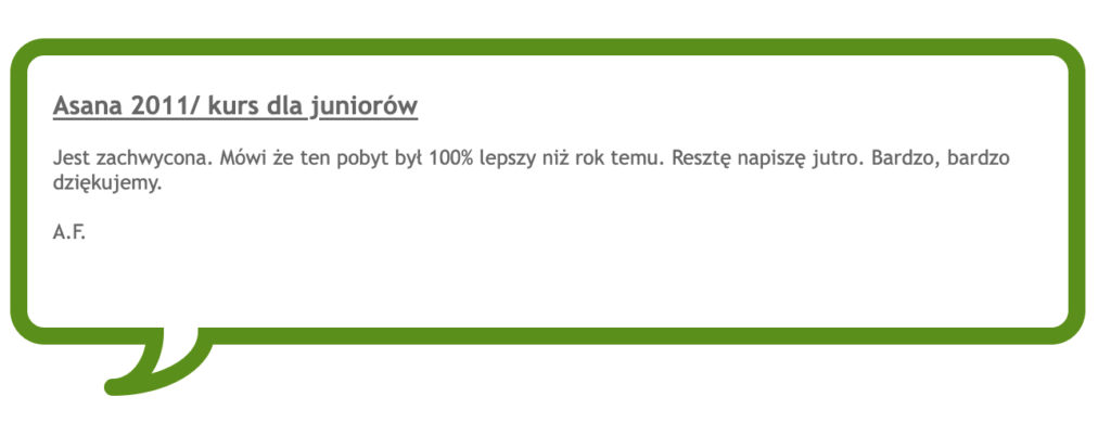 Opinia klienta kurs językowy dla młodzieży Asana School of English